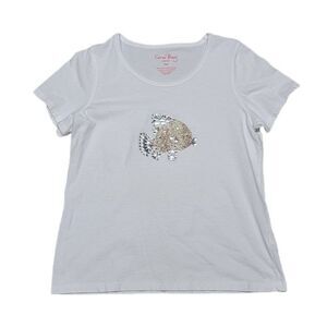 Coral Bay Petite Embellished Starfish Short Sleeve Top